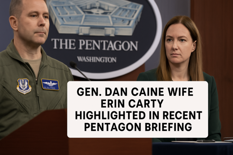 Gen. Dan Caine Wife Erin Carty Highlighted in Recent Pentagon Briefing