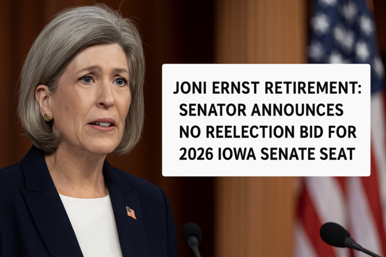 Joni Ernst Retirement: Senator Announces No Reelection Bid for 2026 Iowa Senate Seat